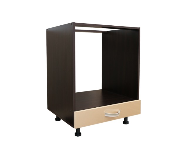 Corp pentru cuptor incorporabil cu sertar Zebra, wenge/cappuccino lucios, fara blat, 60 x 82 x 57 cm
